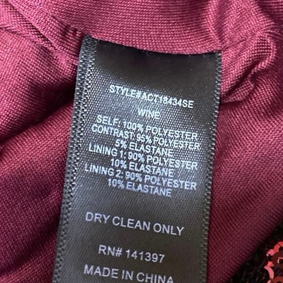 ASTR The Label Arista Wine Red Strapless Sweetheart Sequin Crop Top Size XS - Picture 6 of 6